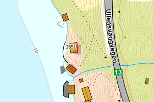 Kartbilde fra WMS-tjeneste av avviket
