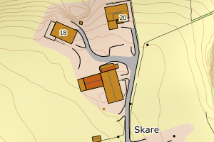 Kartbilde fra WMS-tjeneste av avviket