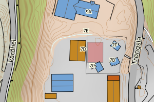 Kartbilde fra WMS-tjeneste av avviket