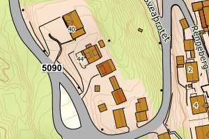 Kartbilde fra WMS-tjeneste av avviket