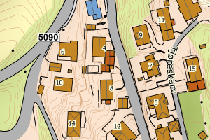 Kartbilde fra WMS-tjeneste av avviket