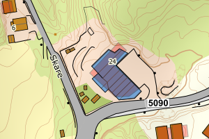 Kartbilde fra WMS-tjeneste av avviket