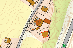 Kartbilde fra WMS-tjeneste av avviket