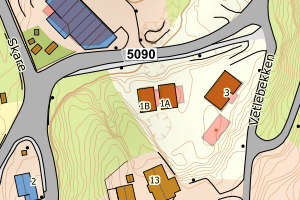 Kartbilde fra WMS-tjeneste av avviket