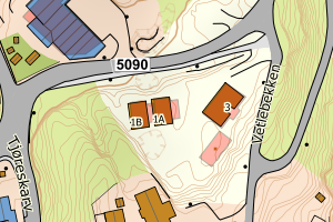 Kartbilde fra WMS-tjeneste av avviket