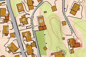 Kartbilde fra WMS-tjeneste av avviket