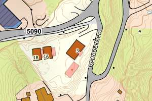 Kartbilde fra WMS-tjeneste av avviket