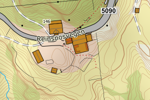 Kartbilde fra WMS-tjeneste av avviket
