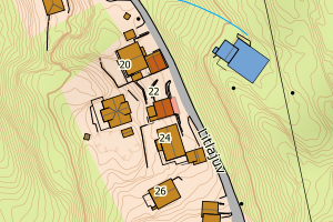 Kartbilde fra WMS-tjeneste av avviket