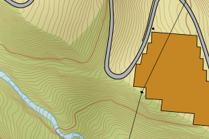 Kartbilde fra WMS-tjeneste av avviket