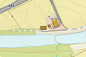 Kartbilde fra WMS-tjeneste av avviket