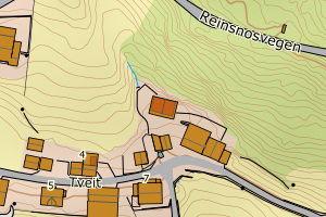 Kartbilde fra WMS-tjeneste av avviket