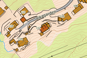Kartbilde fra WMS-tjeneste av avviket