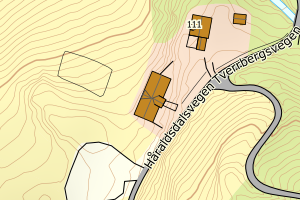 Kartbilde fra WMS-tjeneste av avviket
