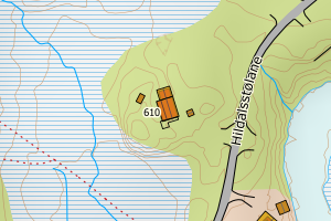 Kartbilde fra WMS-tjeneste av avviket