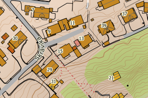 Kartbilde fra WMS-tjeneste av avviket