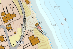 Kartbilde fra WMS-tjeneste av avviket