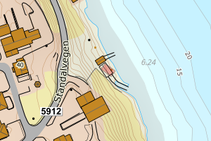 Kartbilde fra WMS-tjeneste av avviket