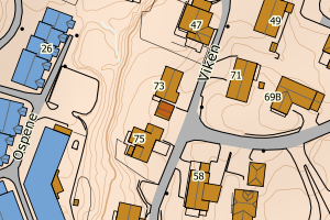 Kartbilde fra WMS-tjeneste av avviket