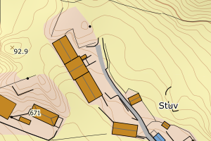 Kartbilde fra WMS-tjeneste av avviket