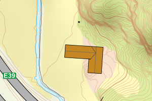 Kartbilde fra WMS-tjeneste av avviket