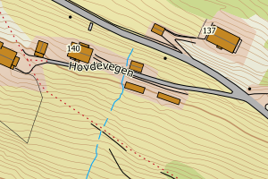 Kartbilde fra WMS-tjeneste av avviket