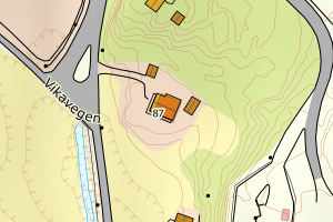 Kartbilde fra WMS-tjeneste av avviket