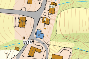 Kartbilde fra WMS-tjeneste av avviket