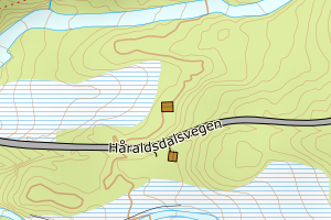 Kartbilde fra WMS-tjeneste av avviket