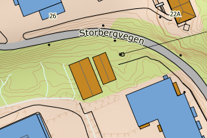 Kartbilde fra WMS-tjeneste av avviket