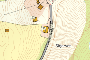 Kartbilde fra WMS-tjeneste av avviket