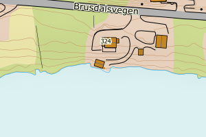 Kartbilde fra WMS-tjeneste av avviket