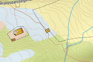 Kartbilde fra WMS-tjeneste av avviket