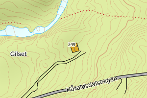 Kartbilde fra WMS-tjeneste av avviket