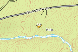 Kartbilde fra WMS-tjeneste av avviket