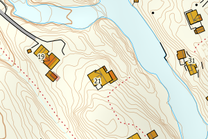 Kartbilde fra WMS-tjeneste av avviket