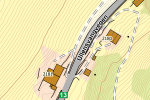 Kartbilde fra WMS-tjeneste av avviket
