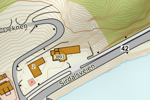 Kartbilde fra WMS-tjeneste av avviket