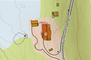 Kartbilde fra WMS-tjeneste av avviket