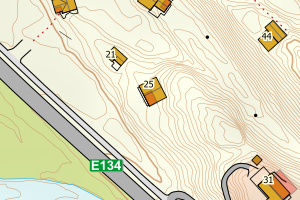 Kartbilde fra WMS-tjeneste av avviket