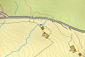 Kartbilde fra WMS-tjeneste av avviket