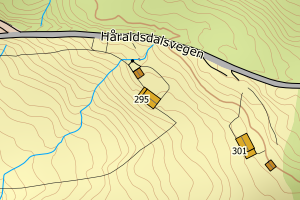 Kartbilde fra WMS-tjeneste av avviket