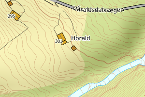 Kartbilde fra WMS-tjeneste av avviket