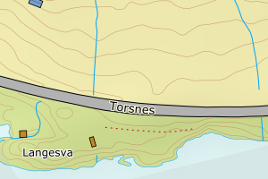 Kartbilde fra WMS-tjeneste av avviket