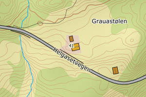 Kartbilde fra WMS-tjeneste av avviket
