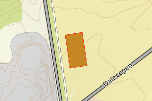 Kartbilde fra WMS-tjeneste av avviket