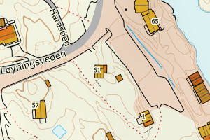 Kartbilde fra WMS-tjeneste av avviket