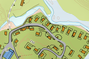Kartbilde fra WMS-tjeneste av avviket
