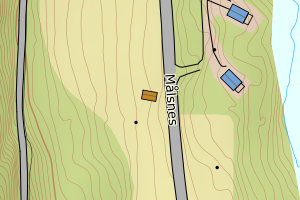 Kartbilde fra WMS-tjeneste av avviket