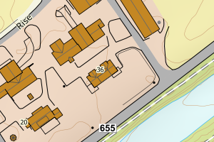 Kartbilde fra WMS-tjeneste av avviket